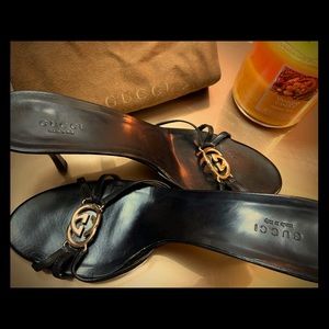 Gucci Mid-Heel Slide with Double G Hardware